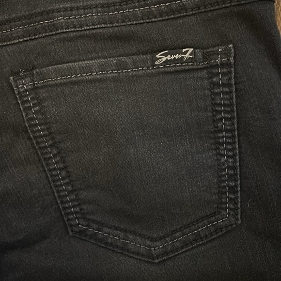 SEVEN 7 Jeans Black Distressed Slim Straight Size 12 - Picture 10 of 12
